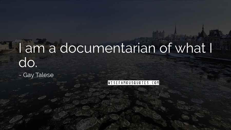 Gay Talese Quotes: I am a documentarian of what I do.
