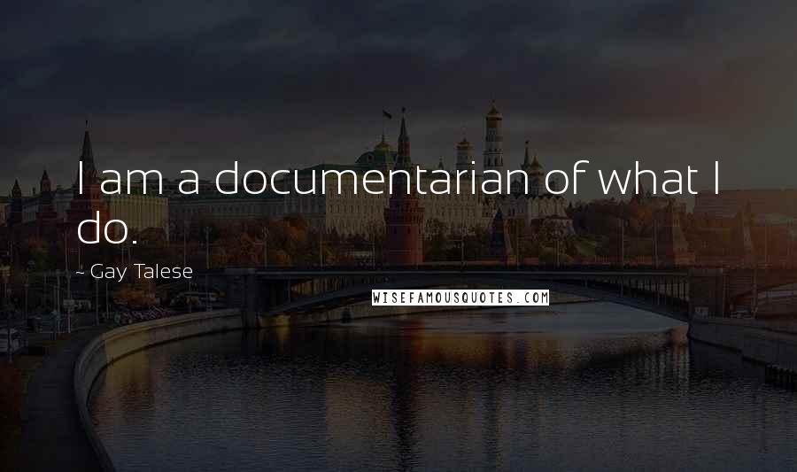 Gay Talese Quotes: I am a documentarian of what I do.