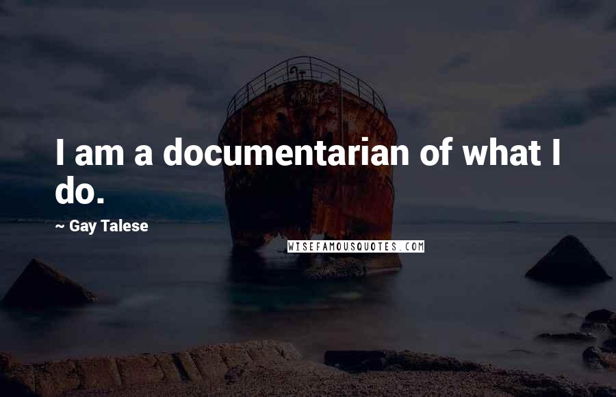 Gay Talese Quotes: I am a documentarian of what I do.
