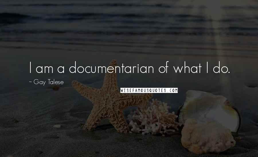 Gay Talese Quotes: I am a documentarian of what I do.