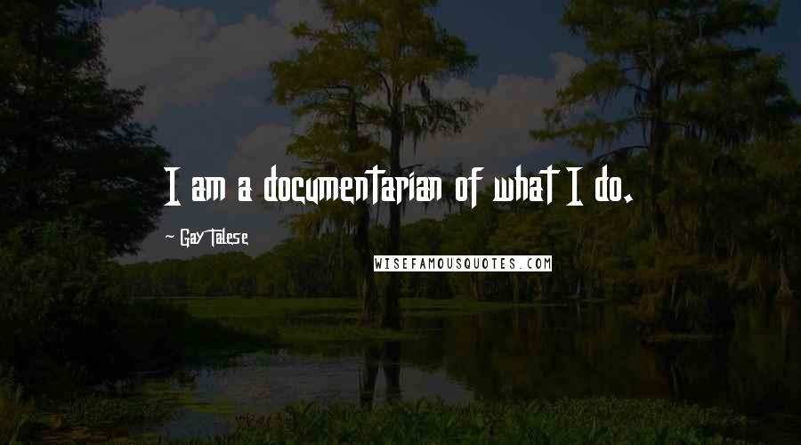 Gay Talese Quotes: I am a documentarian of what I do.