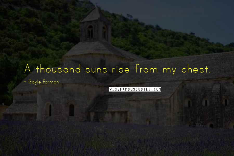 Gayle Forman Quotes: A thousand suns rise from my chest.