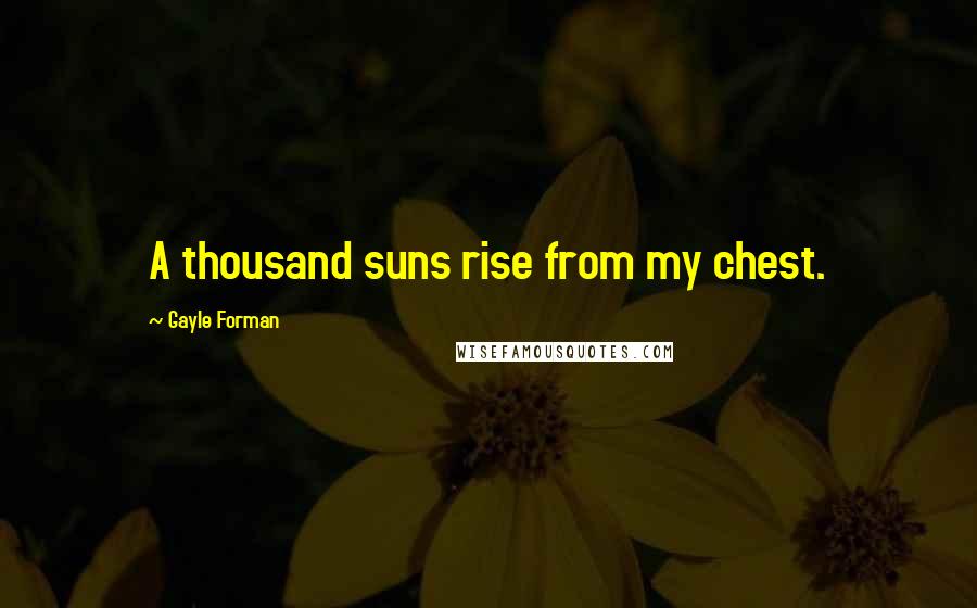 Gayle Forman Quotes: A thousand suns rise from my chest.