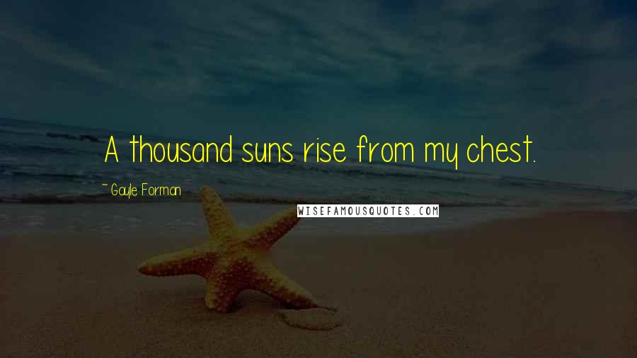 Gayle Forman Quotes: A thousand suns rise from my chest.