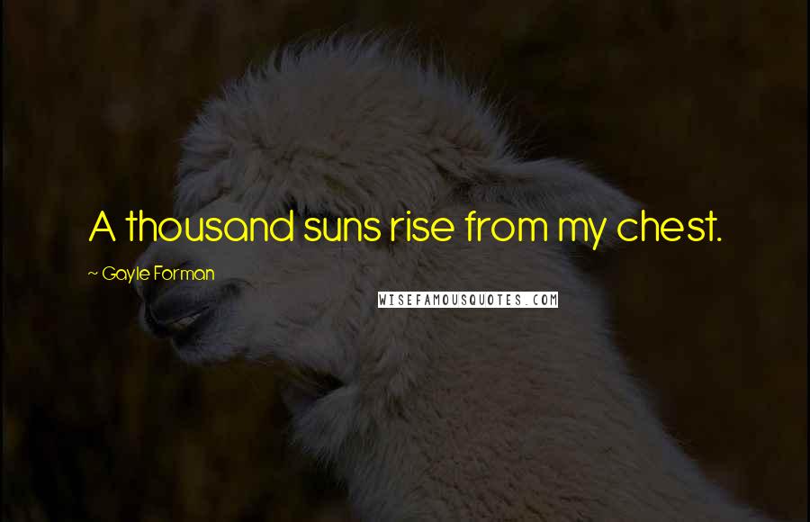Gayle Forman Quotes: A thousand suns rise from my chest.