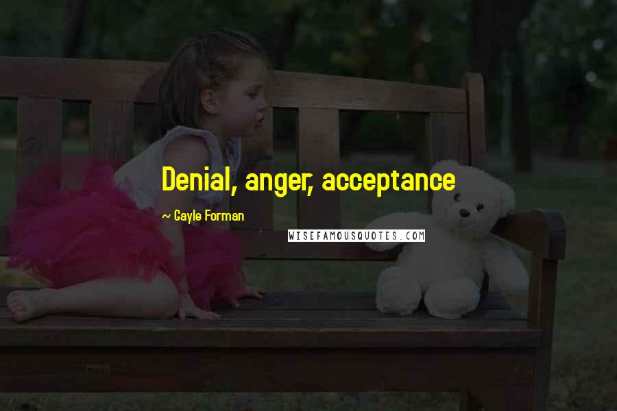 Gayle Forman Quotes: Denial, anger, acceptance