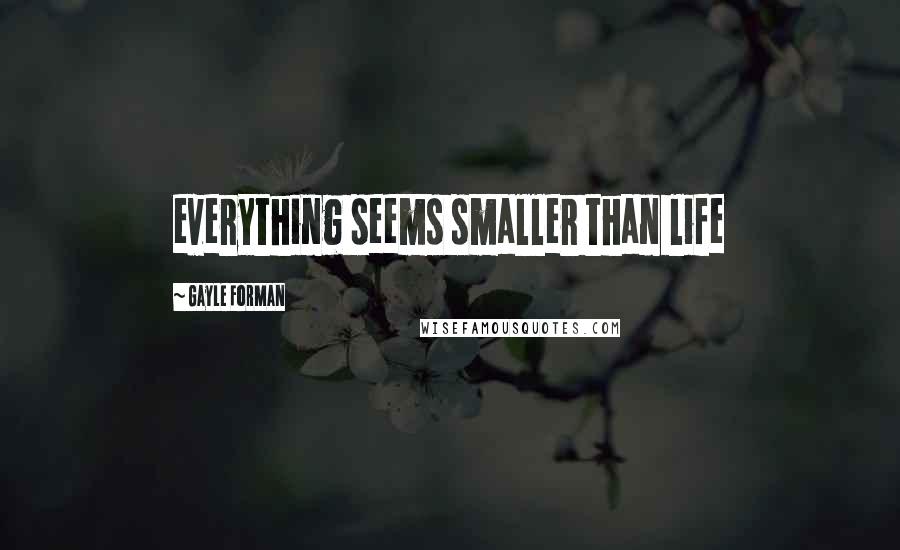 Gayle Forman Quotes: everything seems smaller than life