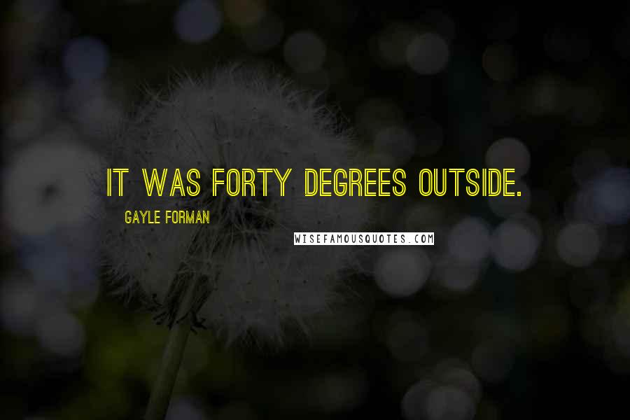 Gayle Forman Quotes: it was forty degrees outside.