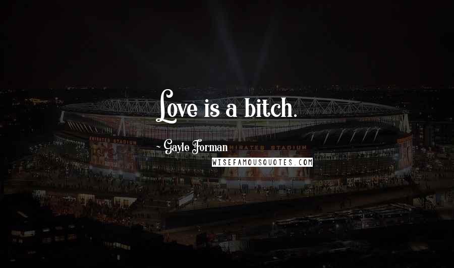 Gayle Forman Quotes: Love is a bitch.