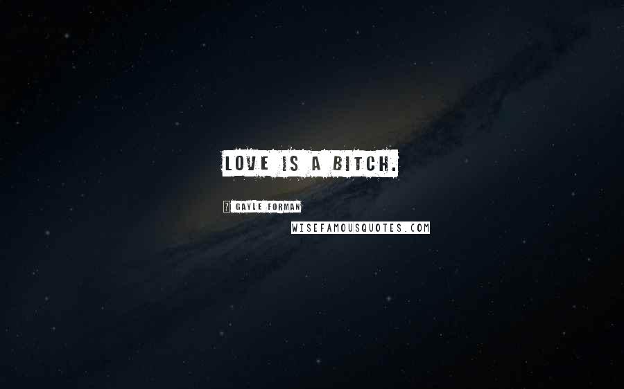 Gayle Forman Quotes: Love is a bitch.