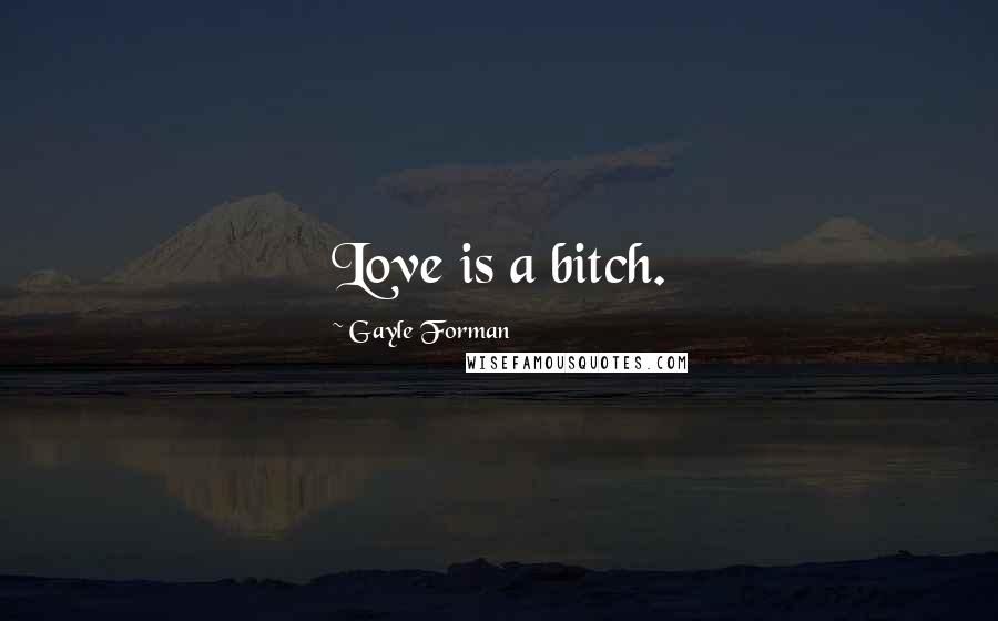 Gayle Forman Quotes: Love is a bitch.