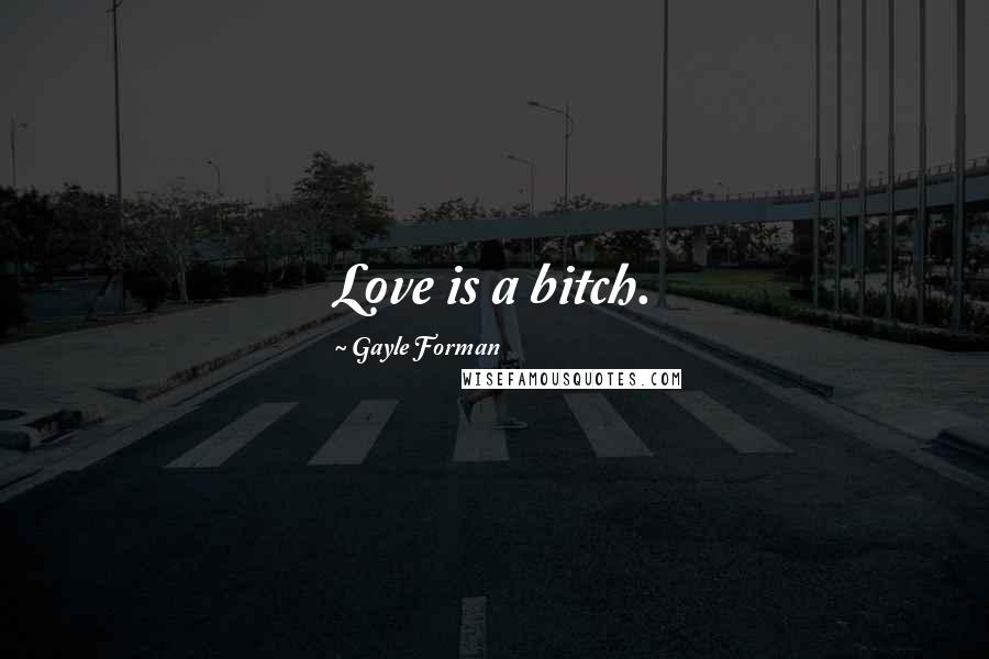 Gayle Forman Quotes: Love is a bitch.