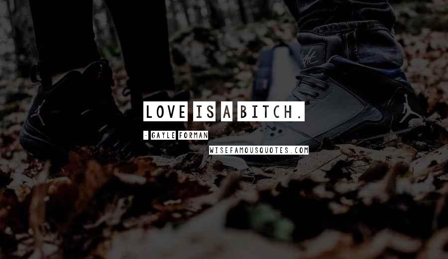 Gayle Forman Quotes: Love is a bitch.
