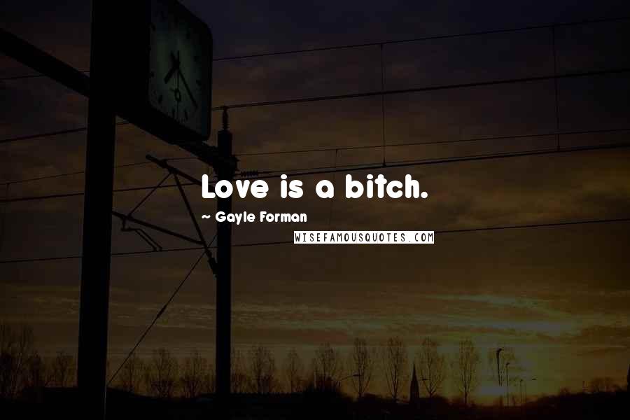 Gayle Forman Quotes: Love is a bitch.