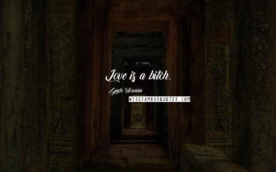 Gayle Forman Quotes: Love is a bitch.