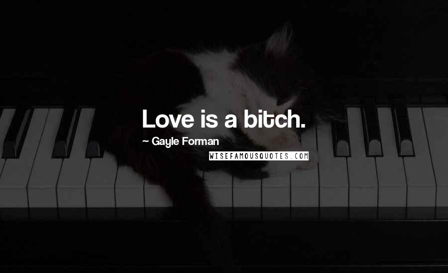 Gayle Forman Quotes: Love is a bitch.