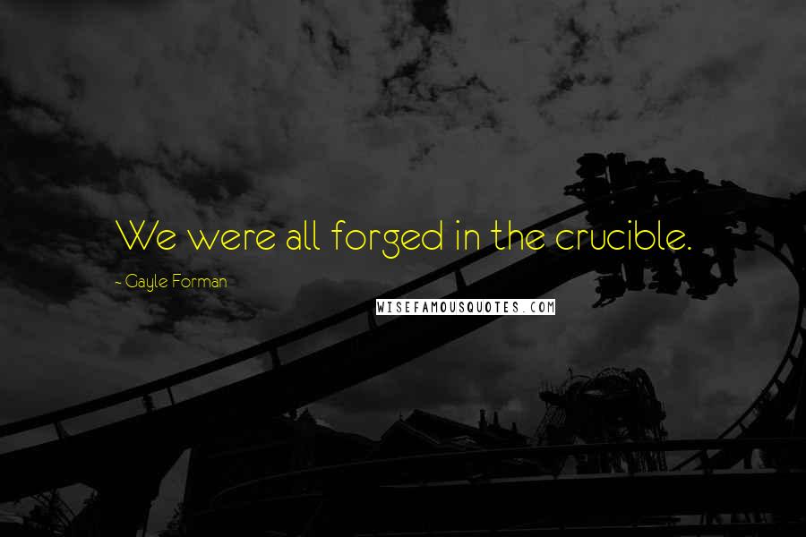 Gayle Forman Quotes: We were all forged in the crucible.