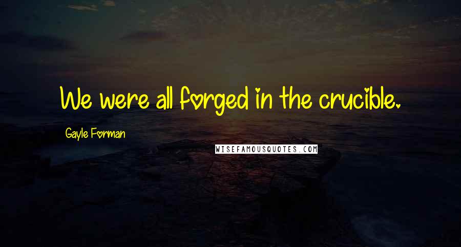 Gayle Forman Quotes: We were all forged in the crucible.