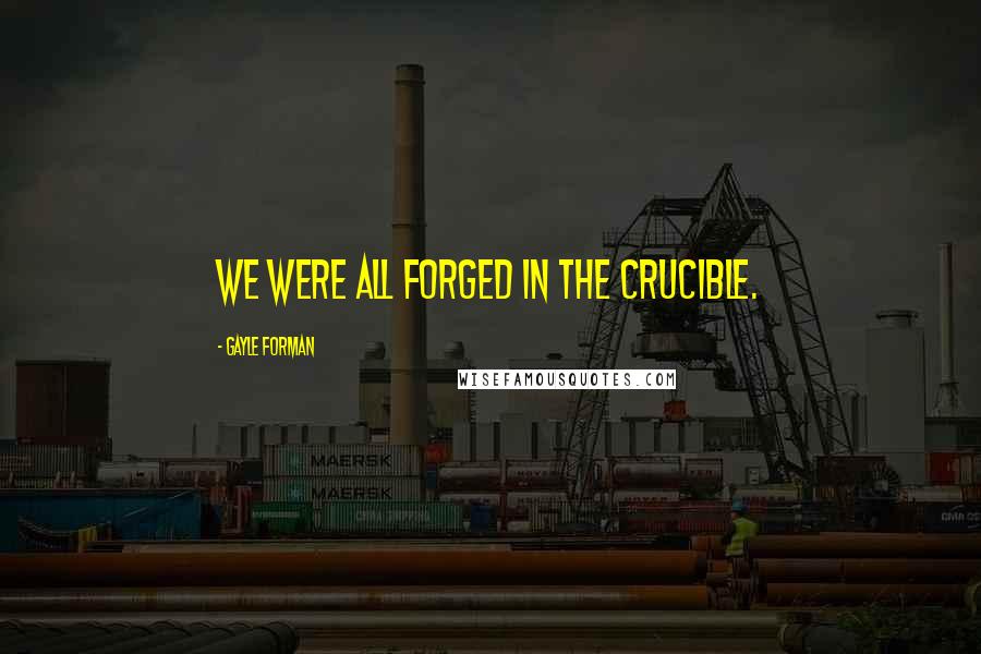 Gayle Forman Quotes: We were all forged in the crucible.