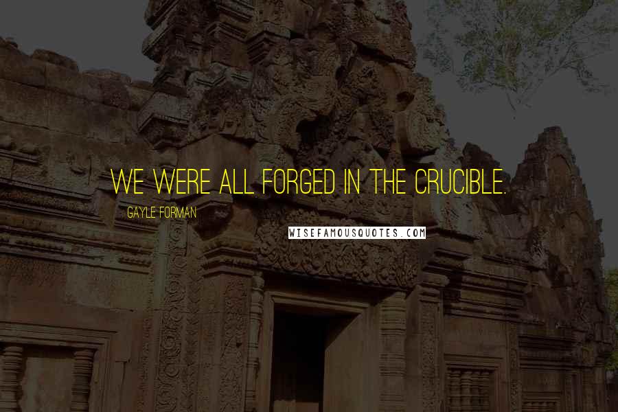 Gayle Forman Quotes: We were all forged in the crucible.