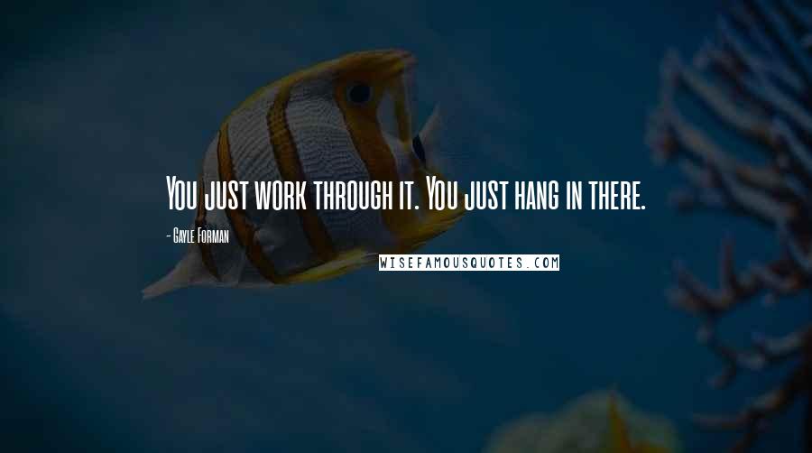 Gayle Forman Quotes: You just work through it. You just hang in there.