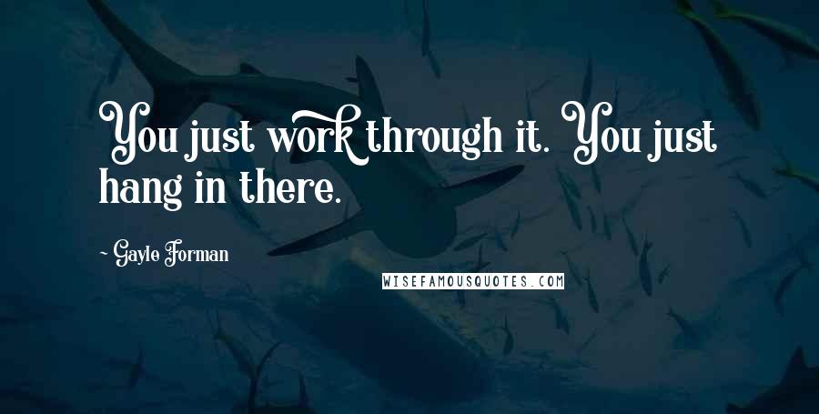 Gayle Forman Quotes: You just work through it. You just hang in there.