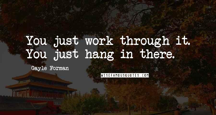 Gayle Forman Quotes: You just work through it. You just hang in there.