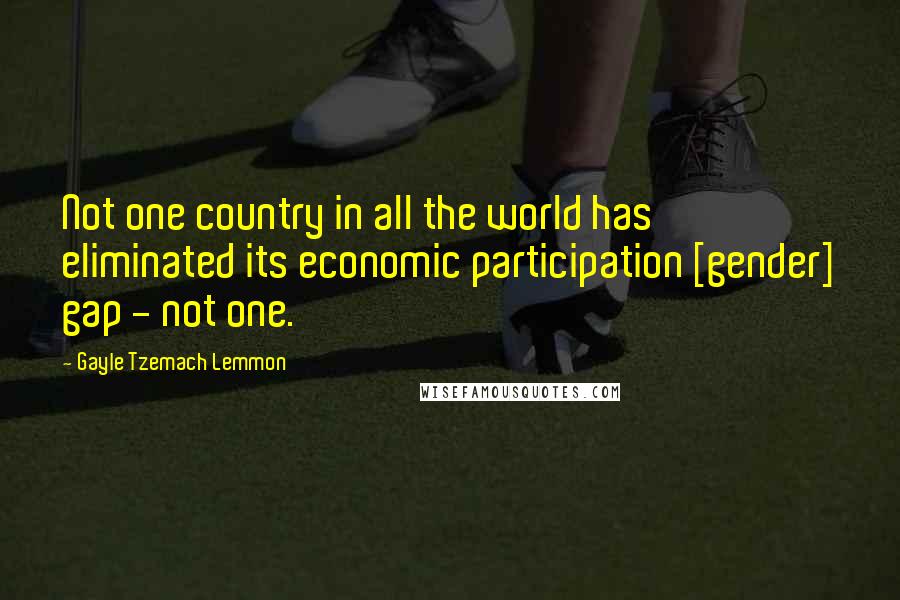 Gayle Tzemach Lemmon Quotes: Not one country in all the world has eliminated its economic participation [gender] gap - not one.