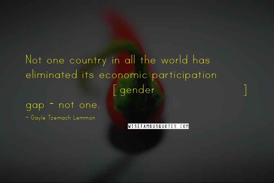 Gayle Tzemach Lemmon Quotes: Not one country in all the world has eliminated its economic participation [gender] gap - not one.
