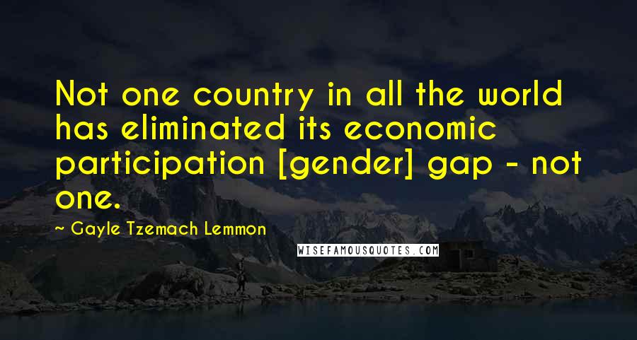 Gayle Tzemach Lemmon Quotes: Not one country in all the world has eliminated its economic participation [gender] gap - not one.