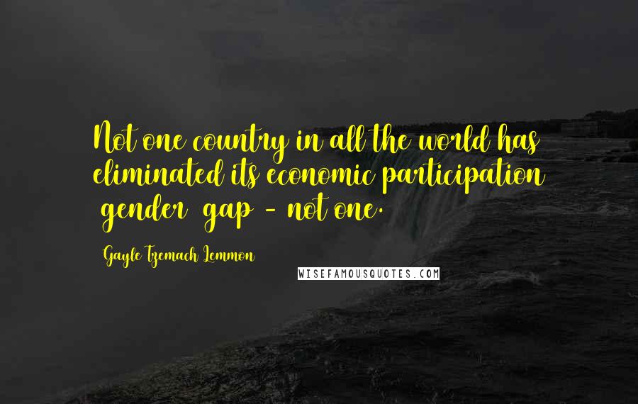 Gayle Tzemach Lemmon Quotes: Not one country in all the world has eliminated its economic participation [gender] gap - not one.