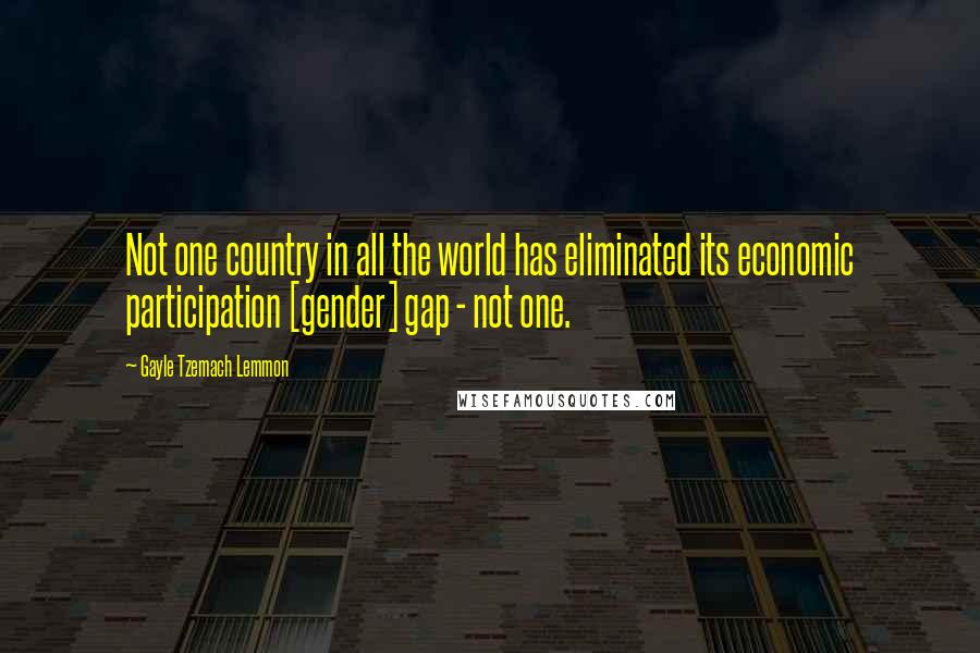 Gayle Tzemach Lemmon Quotes: Not one country in all the world has eliminated its economic participation [gender] gap - not one.
