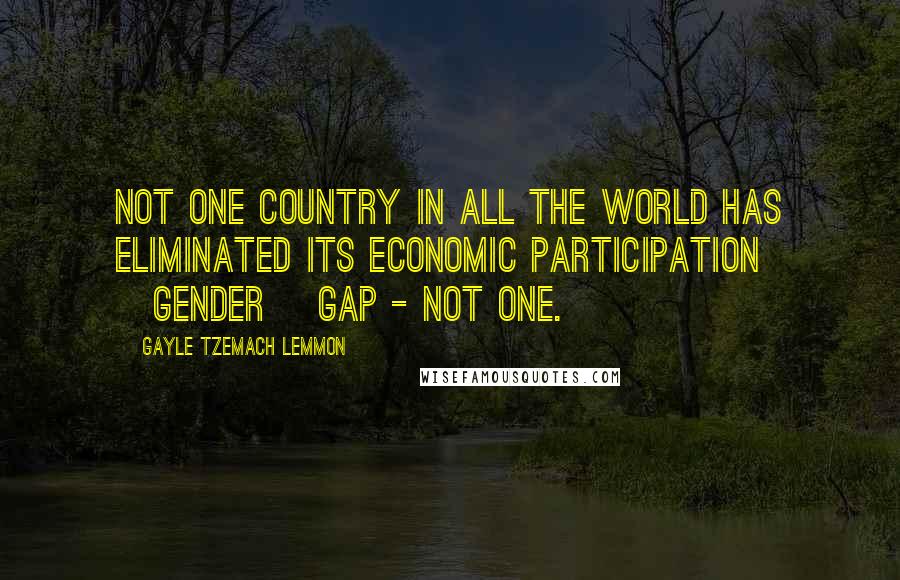 Gayle Tzemach Lemmon Quotes: Not one country in all the world has eliminated its economic participation [gender] gap - not one.