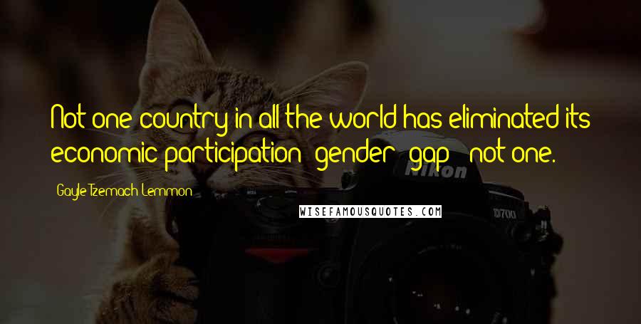 Gayle Tzemach Lemmon Quotes: Not one country in all the world has eliminated its economic participation [gender] gap - not one.