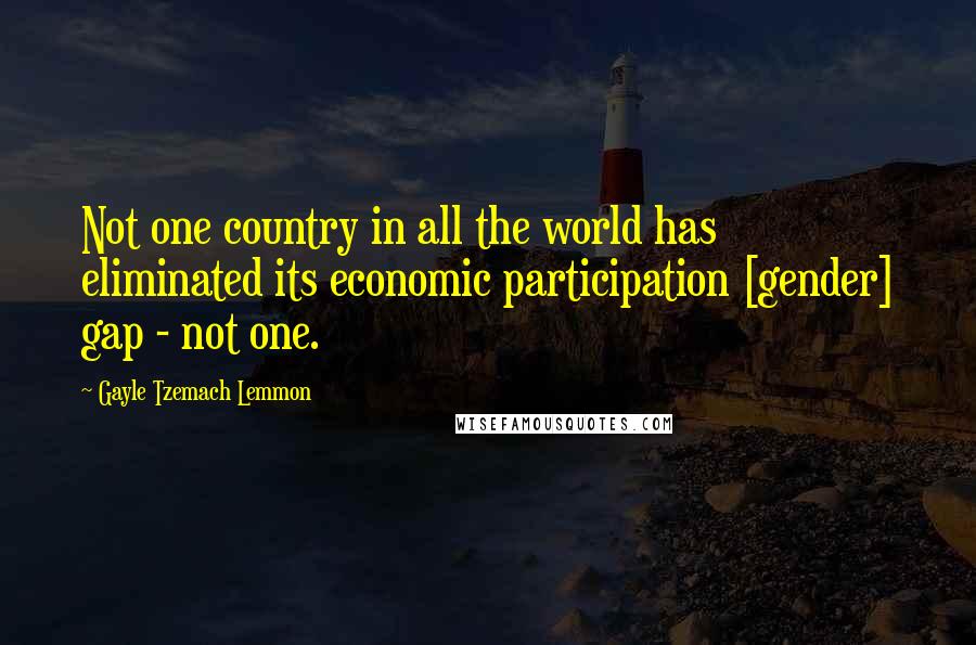 Gayle Tzemach Lemmon Quotes: Not one country in all the world has eliminated its economic participation [gender] gap - not one.