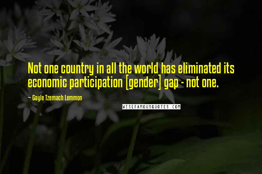 Gayle Tzemach Lemmon Quotes: Not one country in all the world has eliminated its economic participation [gender] gap - not one.