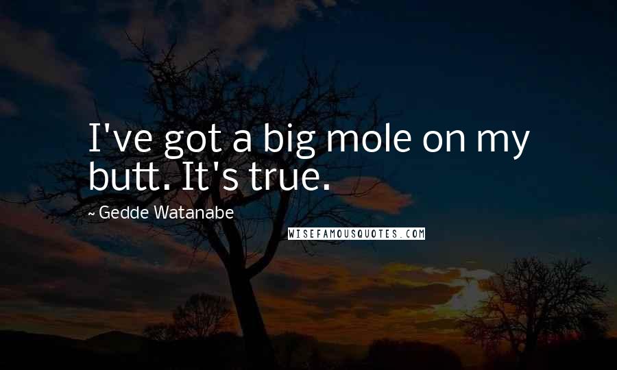 Gedde Watanabe Quotes: I've got a big mole on my butt. It's true.