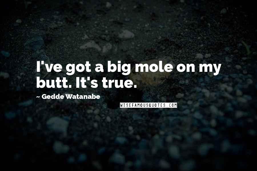 Gedde Watanabe Quotes: I've got a big mole on my butt. It's true.