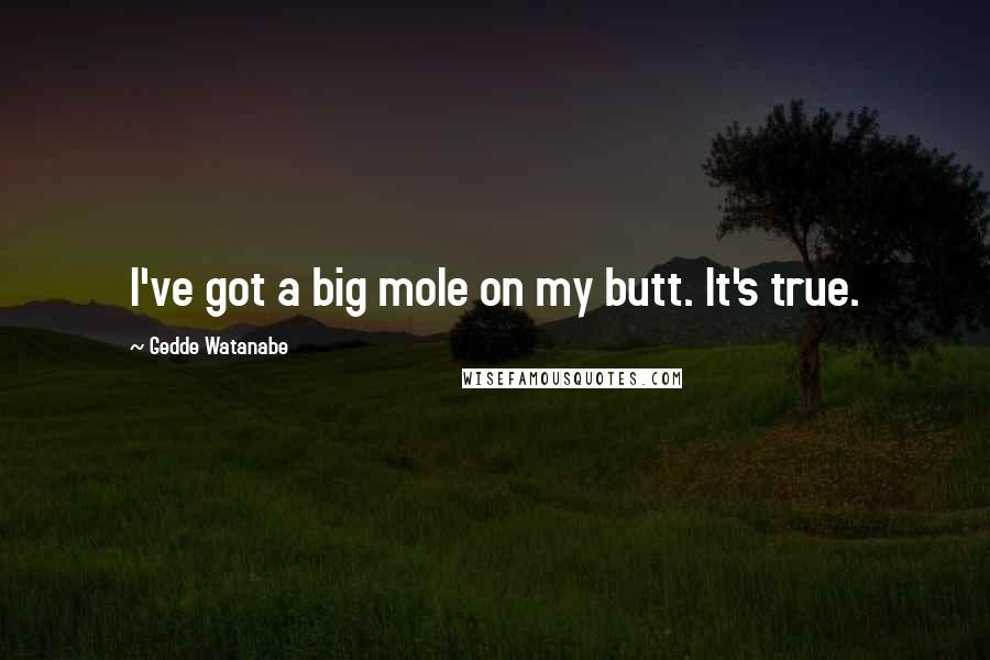 Gedde Watanabe Quotes: I've got a big mole on my butt. It's true.