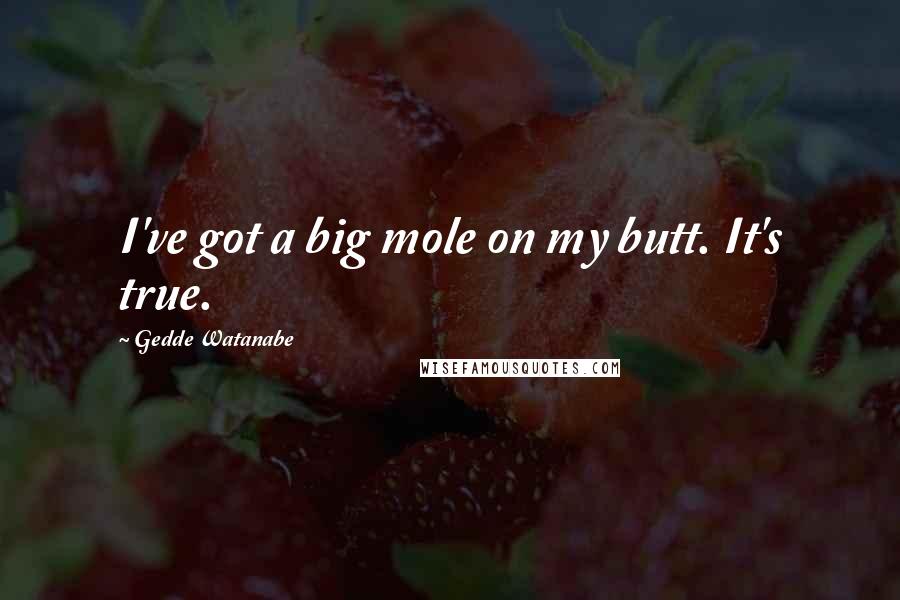 Gedde Watanabe Quotes: I've got a big mole on my butt. It's true.