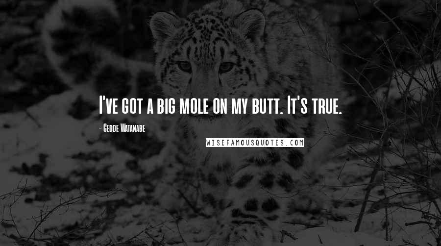 Gedde Watanabe Quotes: I've got a big mole on my butt. It's true.