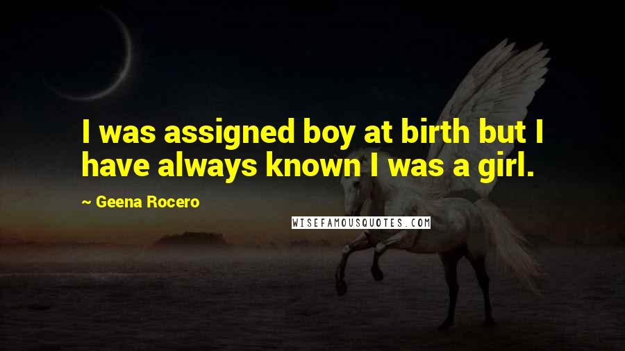 Geena Rocero Quotes: I was assigned boy at birth but I have always known I was a girl.