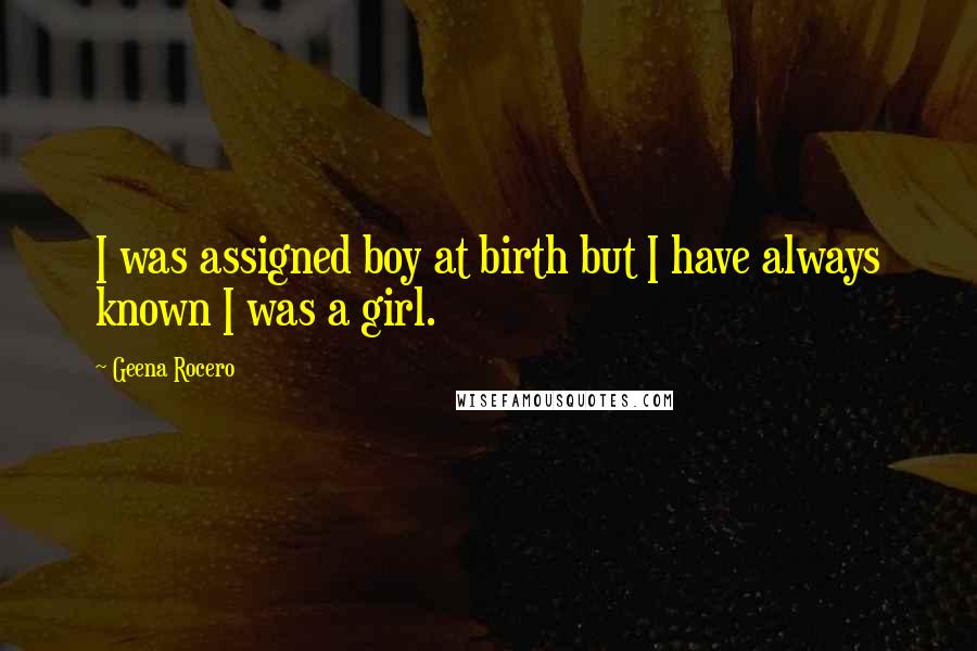 Geena Rocero Quotes: I was assigned boy at birth but I have always known I was a girl.