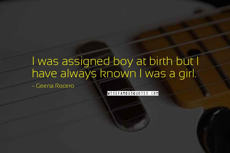 Geena Rocero Quotes: I was assigned boy at birth but I have always known I was a girl.