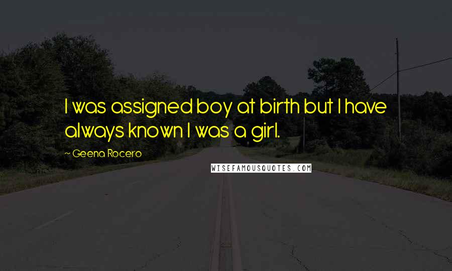 Geena Rocero Quotes: I was assigned boy at birth but I have always known I was a girl.