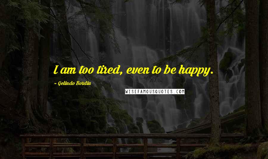 Gelindo Bordin Quotes: I am too tired, even to be happy.