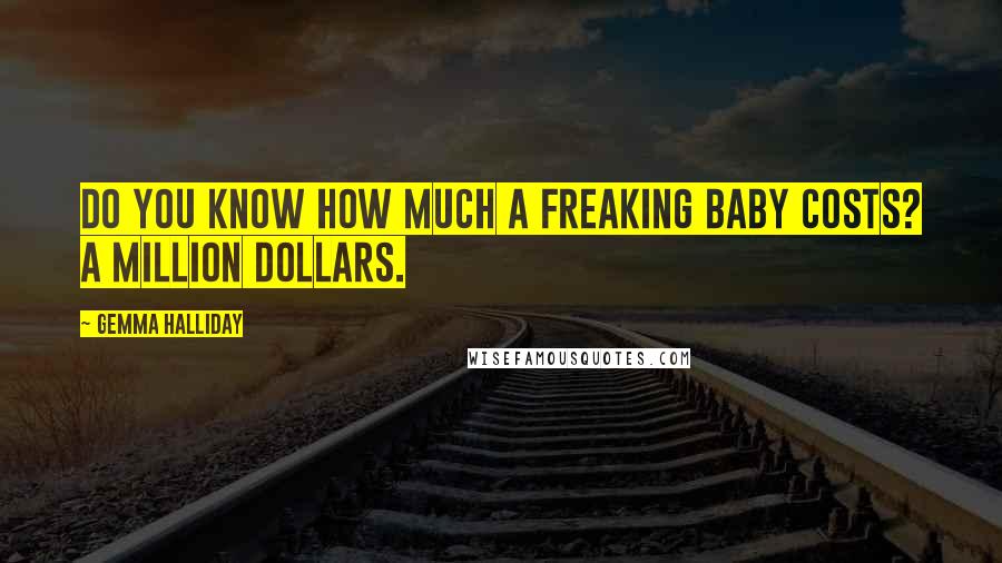 Gemma Halliday Quotes: Do you know how much a freaking baby costs? A million dollars.
