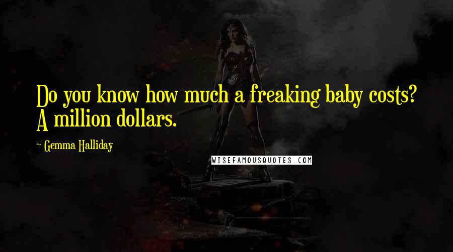 Gemma Halliday Quotes: Do you know how much a freaking baby costs? A million dollars.