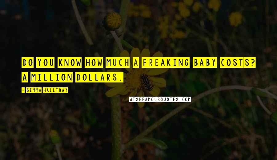 Gemma Halliday Quotes: Do you know how much a freaking baby costs? A million dollars.
