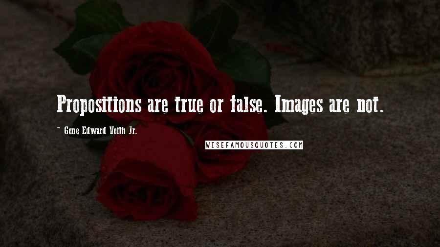 Gene Edward Veith Jr. Quotes: Propositions are true or false. Images are not.